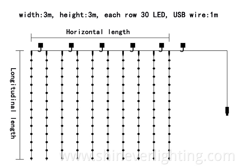 Decorative Copper Wire Curtain LED Lights 